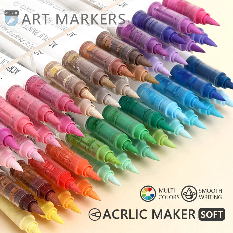 9-Color Acrylic Paint Markers Set for Art, Drawing & DIY Craft Projects