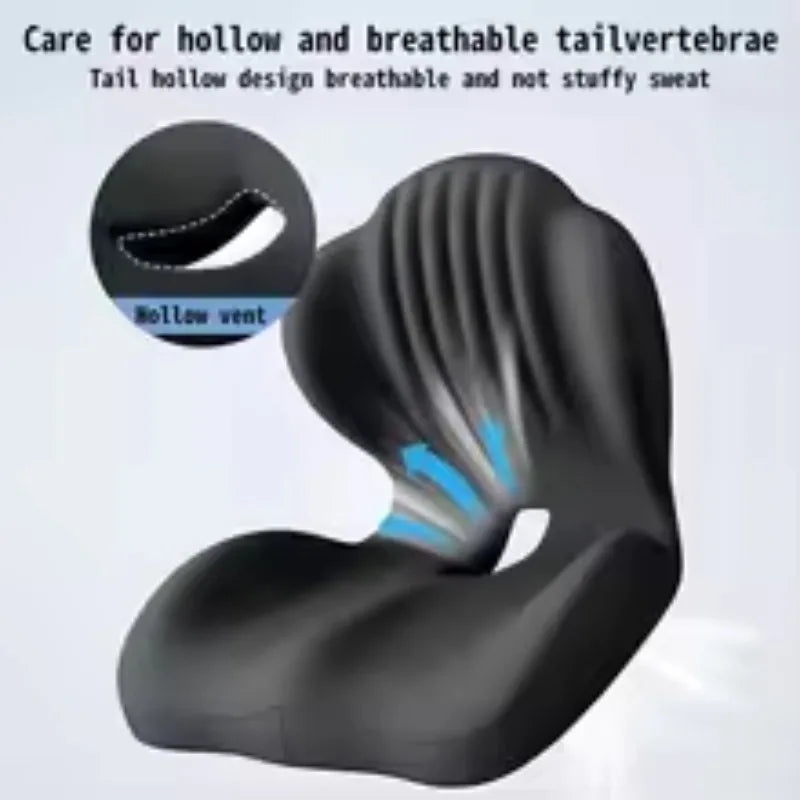 Memory Foam Lumbar Support Cushion - Ergonomic Back Pain Relief for Office & Car Seats