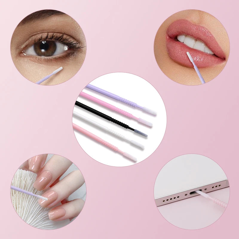 Disposable Micro Brush Set for Lash, Mascara & Makeup Application - 100 pcs