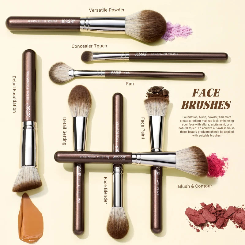 Premium Synthetic Makeup Brush Set 15/25pcs for Face & Eyes - Flawless Application