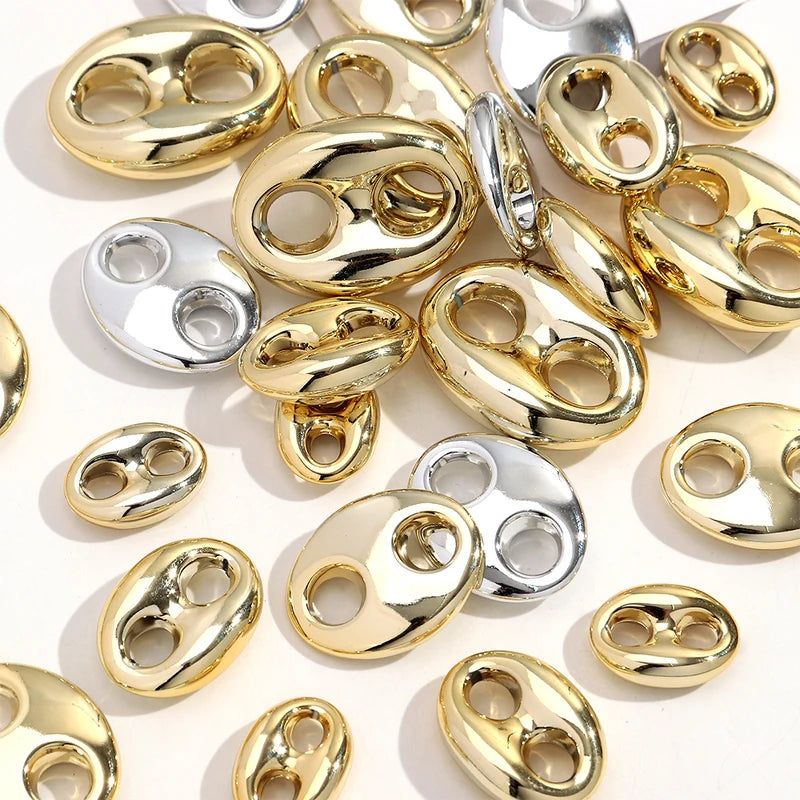 5pcs Gold Color Coffee Bean Link Rings Jewelry Making Connectors for DIY Earrings Necklaces
