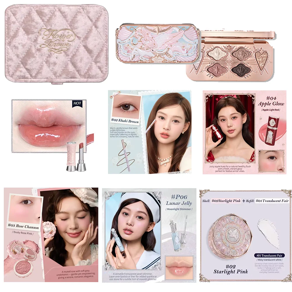 Vegan Makeup Set with Palette Blush Lipstick & Brushes - All Variants