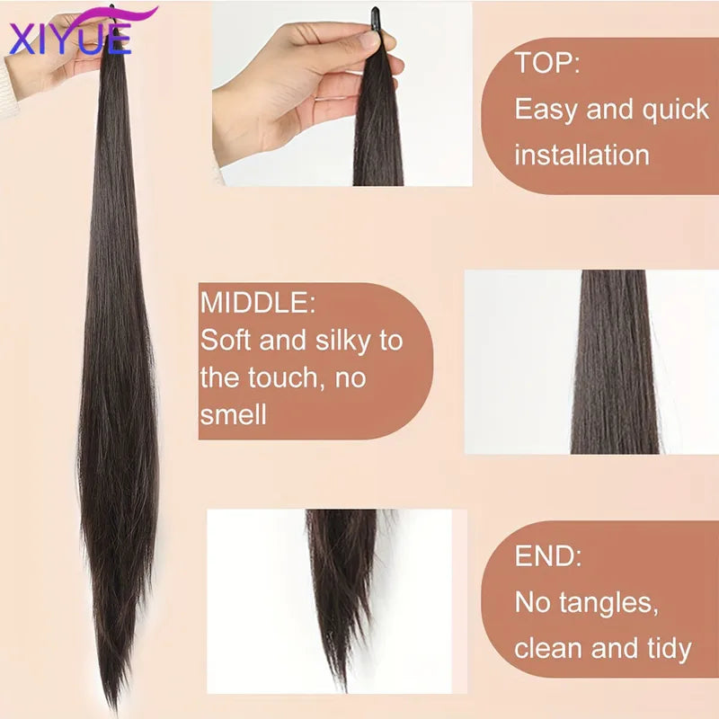 28 Inch Synthetic Ponytail Hair Extension Wavy Curling Hair Wrap for Women & Girls