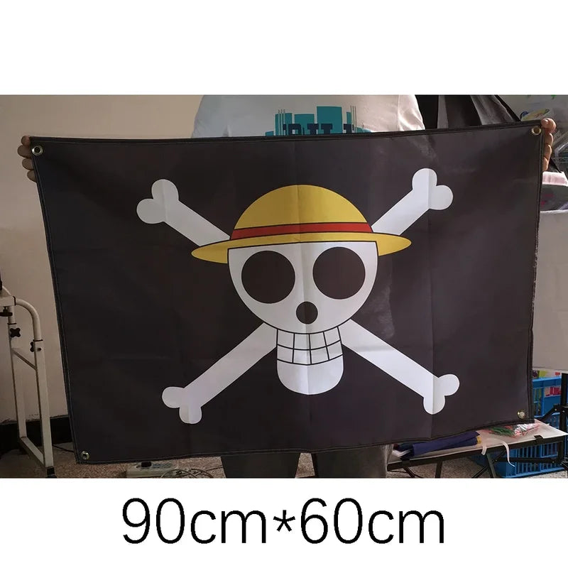 Anime One Piece Skull Flag Wall Banner - Pirate Theme Decor for Kids & Adults