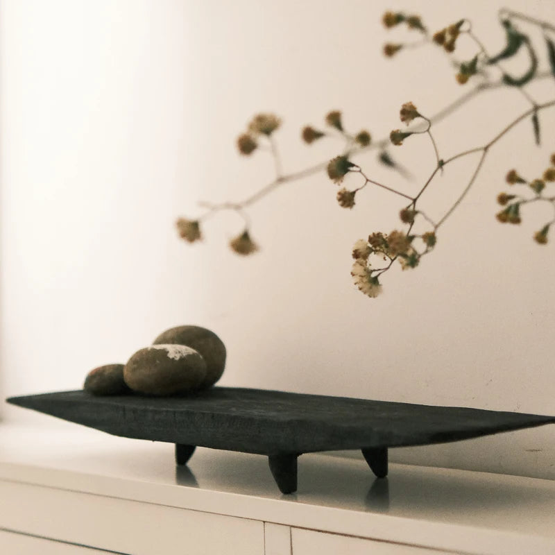 Living Room Black High-End Solid Wood Candle Holder Pendulum Decor