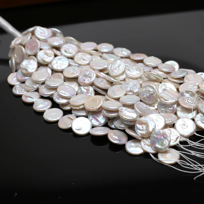 15x15mm Baroque Freshwater Pearl Coin Beads for Jewelry Making - DIY Necklace Supplies
