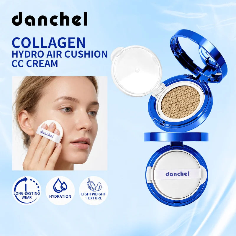 Collagen Air Cushion CC Cream Foundation with Hydration & Brightening for Natural Dewy Look