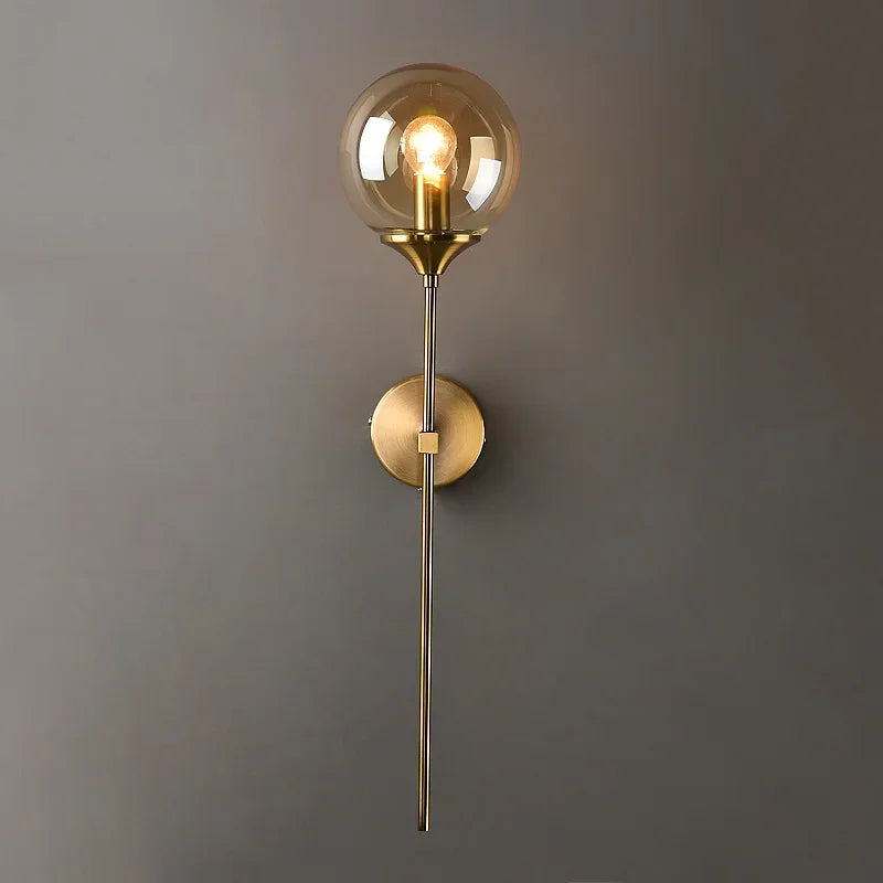 Modern Glass Wall Lamp Creative Golden Sconce Nordic Lighting Fixture for Home Bedroom Living Room Kitchen