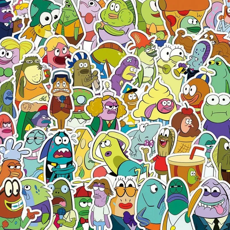 50PCS Mermaid Bikini Bottom Stickers Cartoon Anime Phone & Notebook Decals