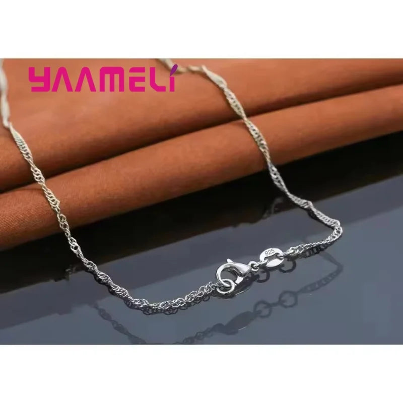 Sterling Silver Jewelry Set with Pendant Necklace and Hoop Earrings for Women