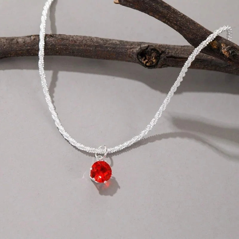 Sterling Silver Plated Necklace with AAA Zircon Clavicle Chain for Women - Wedding Jewelry