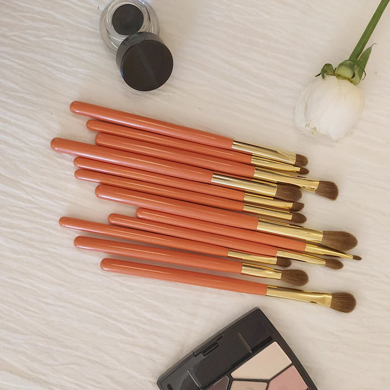 Professional Makeup Brush Set with Resilient Weasel Hair - Multi Color Handles