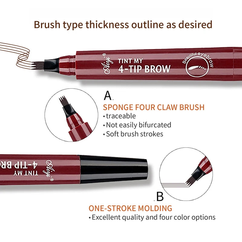 Waterproof Microblading Eyebrow Pencil Set - Natural Long-Lasting Finish, 5 Colors