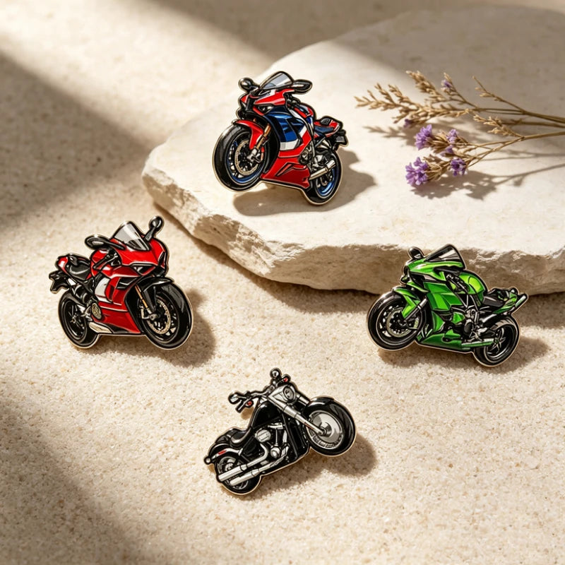 4pcs Motorcycle Brooch Pins for Kawasaki Ninja ZX-10RR Enamel Accessories