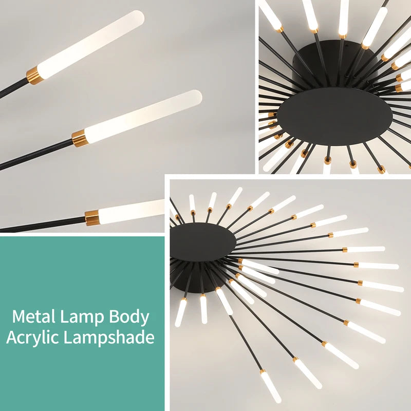 Modern LED Ceiling Light Fixture for Living Room Kitchen Bedroom - 12-42 Heads