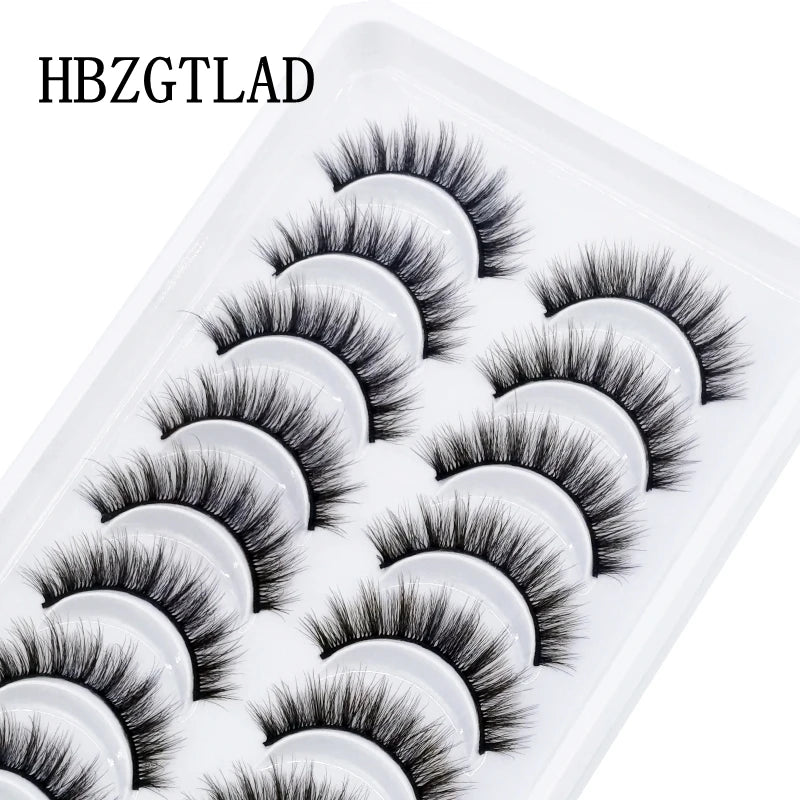 False Eyelashes 3D Natural Long Fluffy Wispy Cross Manga Style Makeup