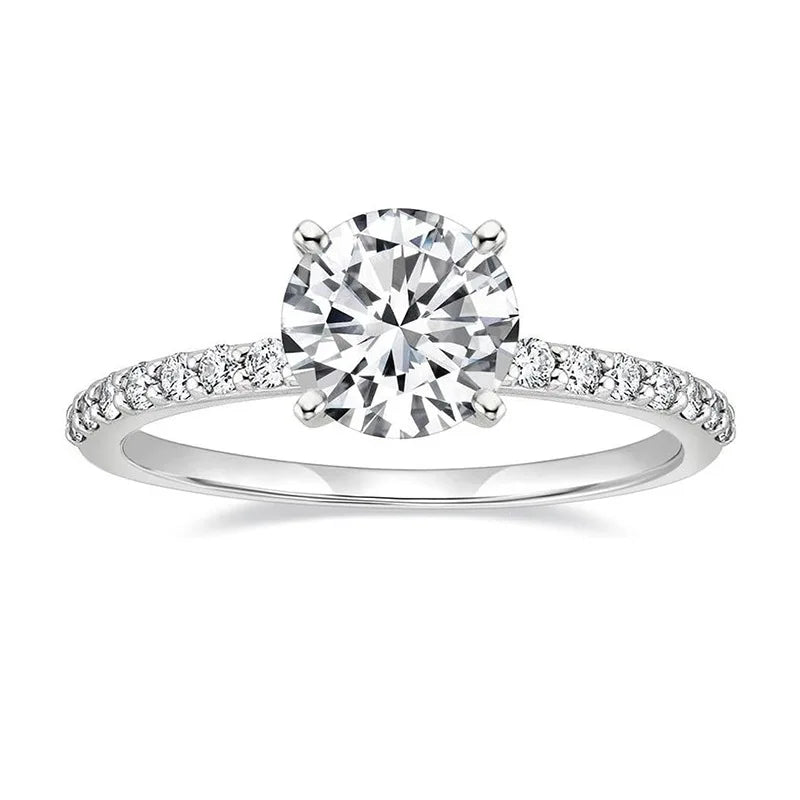 Moissanite Solitaire Engagement Ring 8mm 2ct 14K Gold Filled Jewelry for Women