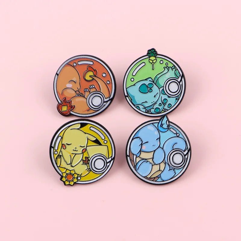 Japanese Anime Elf Enamel Pin Set - Cute Monster Brooches for Collectors & Jewelry Gift