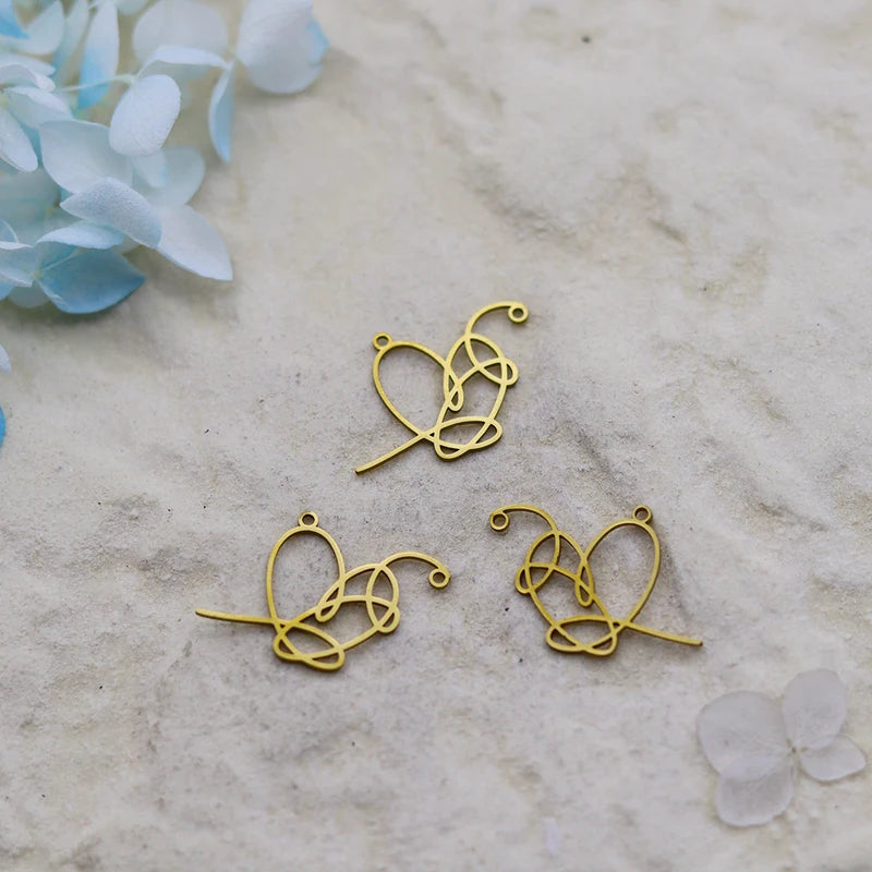 Heart-Shaped Jewelry Charms Set for Necklace Bracelet Crafting - 3 Pieces