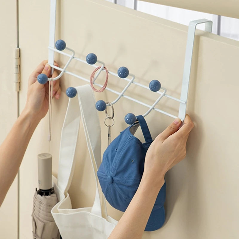 Over The Door 8 Hook Organizer Rack for Bathroom Bedroom Closet