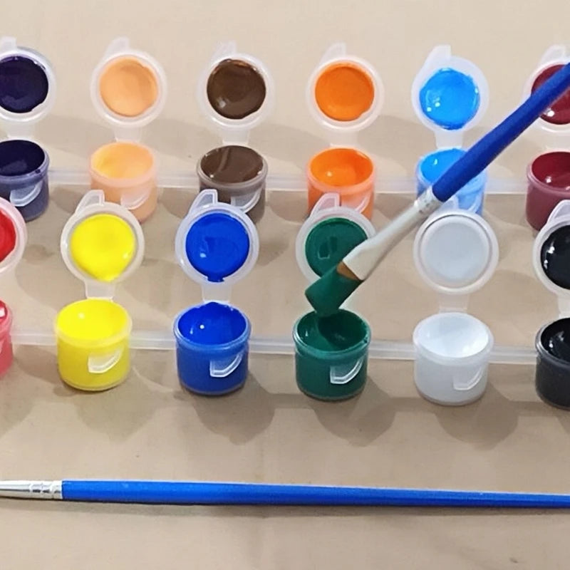 Acrylic & Watercolor Paint Set - 12 Color Pigments for Art & Craft