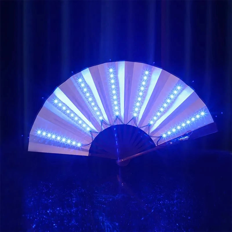 Glow Folding LED Fan for Parties Raves Events Halloween Christmas Stage Show