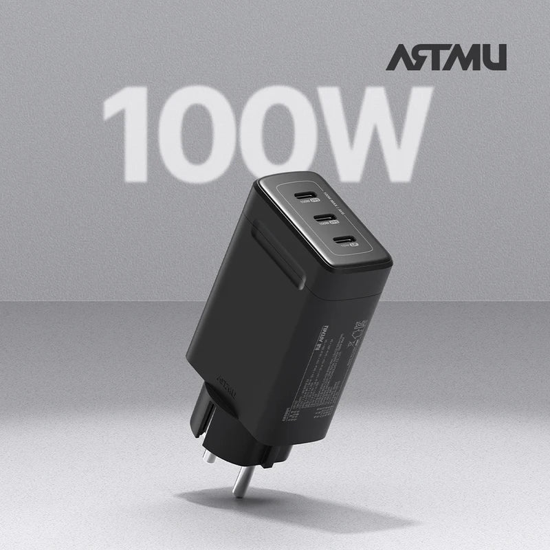100W GaN Fast Charger with Multiple Ports, Universal USB-C Power Adapter