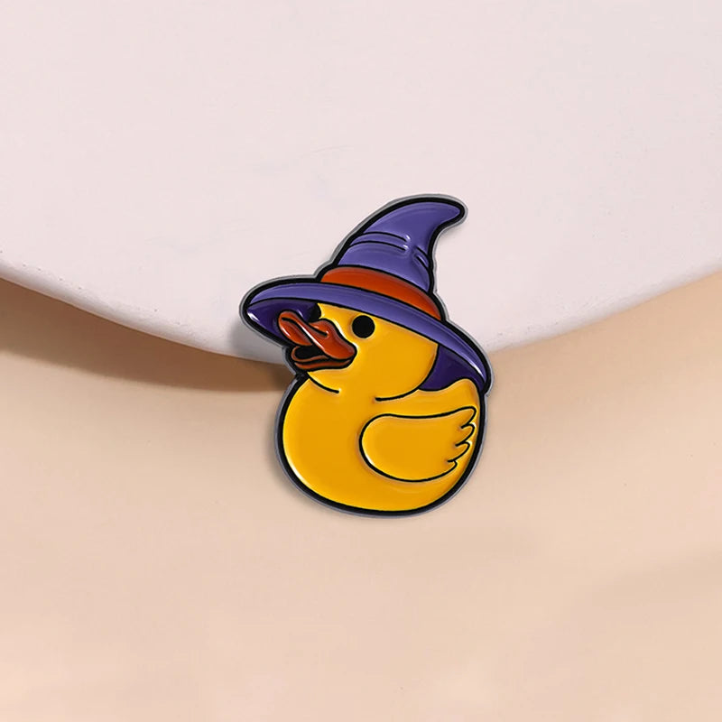 Halloween Animal Enamel Pin Set — Frog Wizard Brooches for Kids & Friends