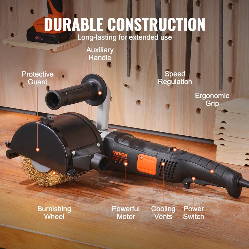 Electric Metal Burnishing Machine with Variable Speed 1300W Surface Polishing Tool