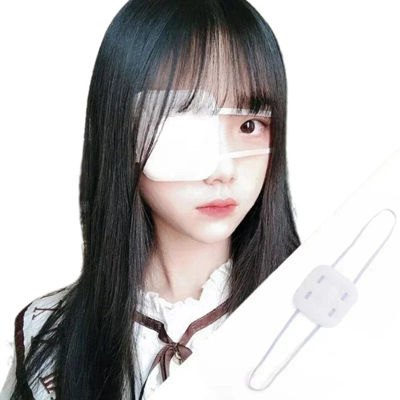 Adjustable Single-Eye White Eyepatch for Cosplay Halloween Costume Accessories
