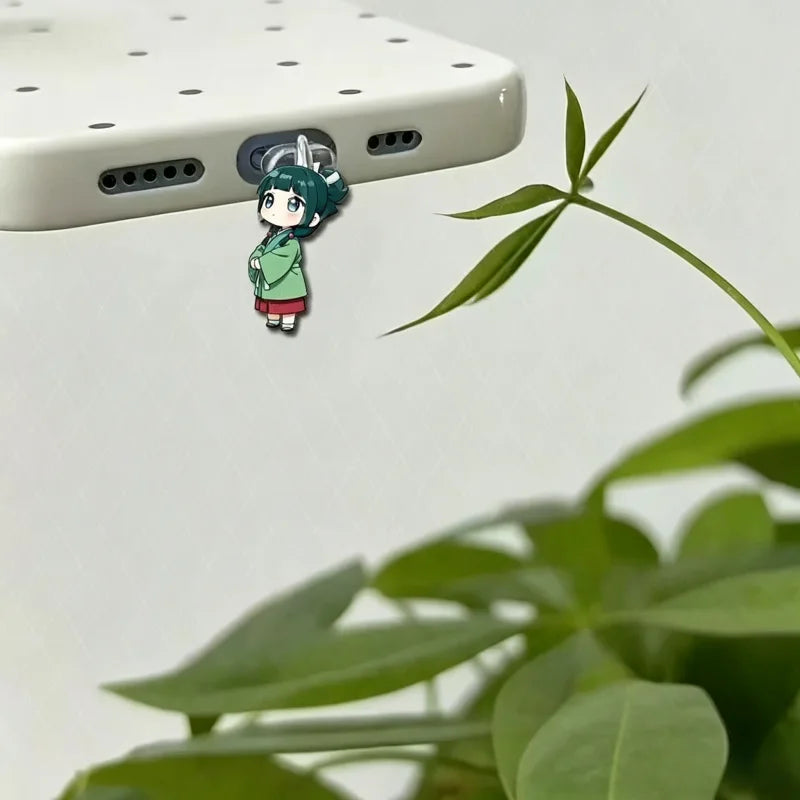 Anime Character Acrylic Pendant Dust Plug for Earphone Ports - Fan Gift