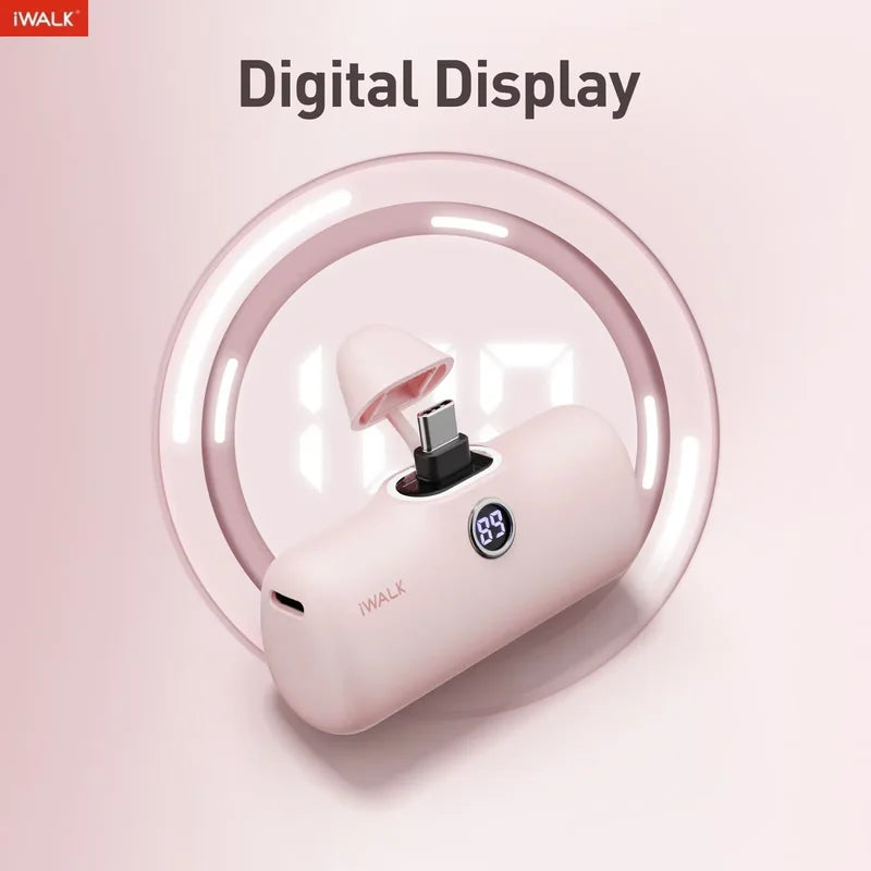 Mini 5000mAh Fast Charging Power Bank with Digital Display - Portable Ultra-Fast Power Supply