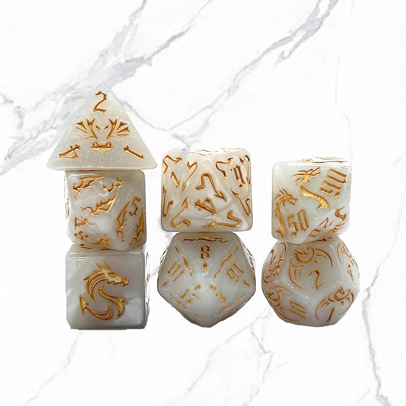 Multi-Sided 7-Die Polyhedral Dice Set for DND TRPG & Board Games