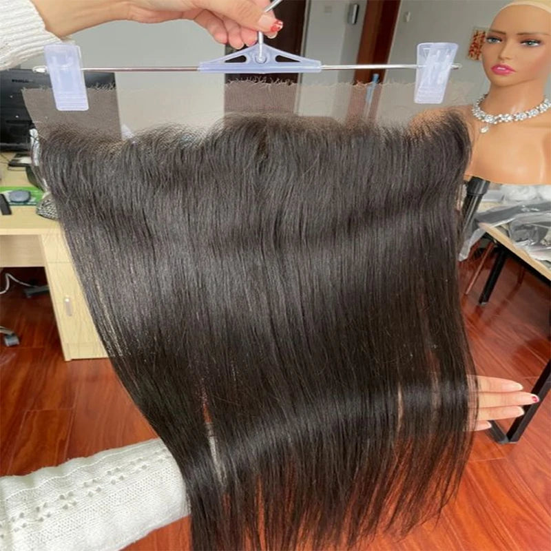 14-Inch Lace Frontal Closure Human Hair Transparent Ear-to-Ear Extensions for Women
