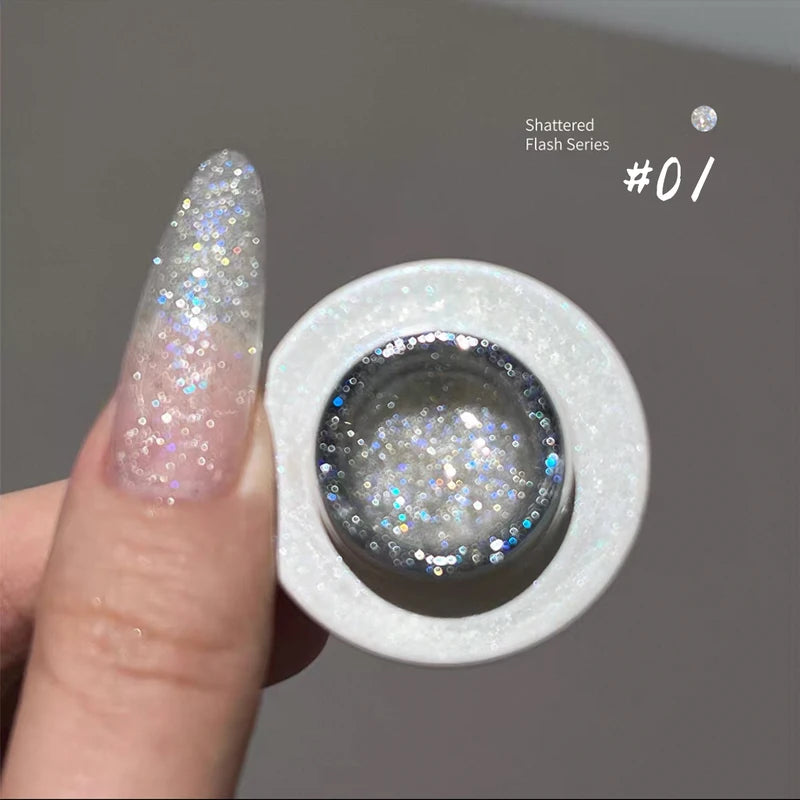 Summer Gel Nail Polish Set - Glittering Diamond, Whitening, Bright Colors, 12ML