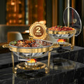 Stainless Steel Chafing Dishes Set 5QT Buffet Food Warmers for Parties & Holidays