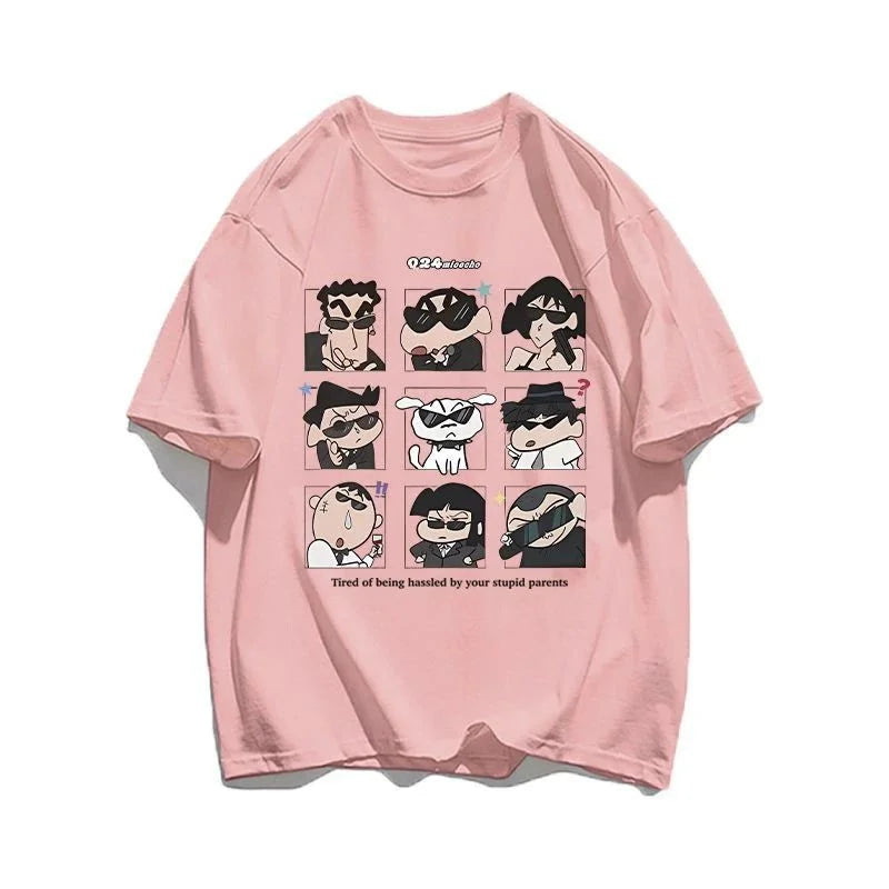 Summer Cartoon Print T-Shirt for Women and Men - Cotton Casual Top
