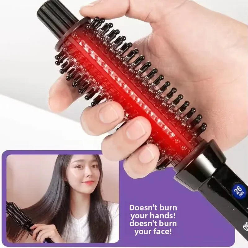 Dual-Purpose Electric Curling Comb with Anti-Scald Feature - Multiple Colors