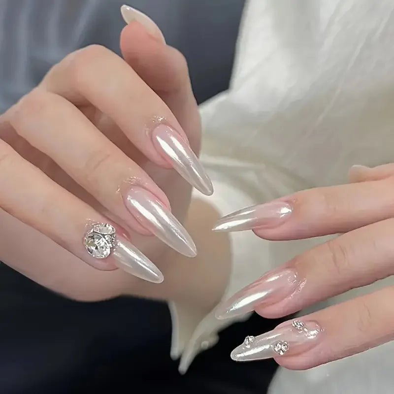 White Chrome Nail Powder Shimmer Glitter Effect for Nails - Multiple Colors