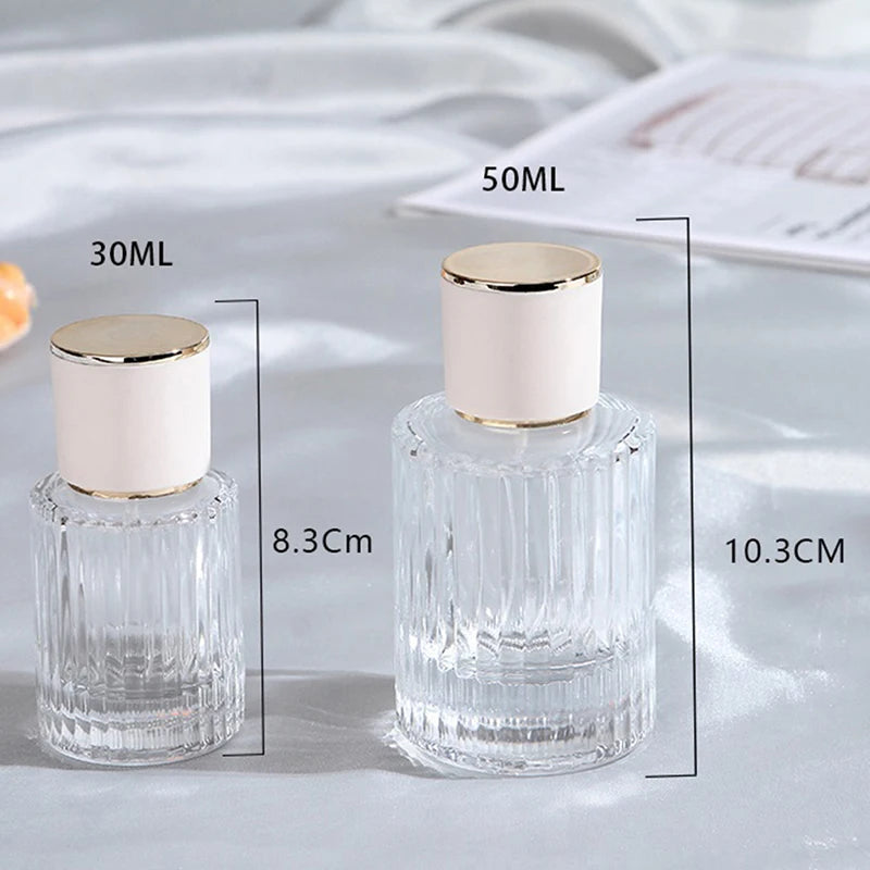 30/50ml Refillable Glass Perfume Spray Bottles - Portable Cosmetic Atomizers