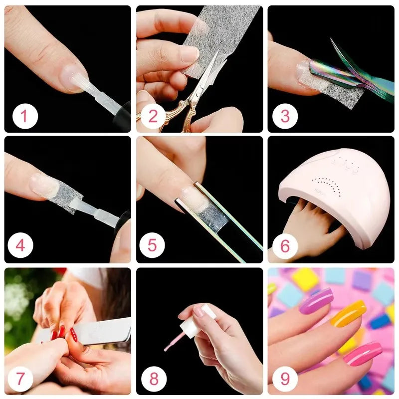 Fiberglass Nail Extension Fibers Non-Woven Gel Nail Art Tools for DIY Manicure
