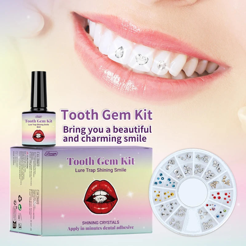 DIY Teeth Gems Kit with Glues and Light - Clear Precious Stone Dental Jewelry