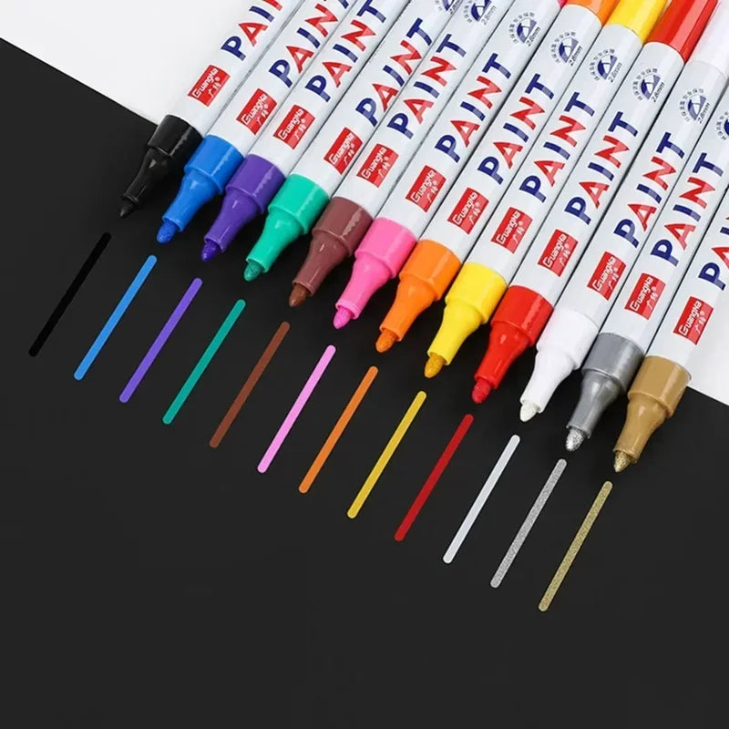 Car Paint Marker Waterproof Oily Paint Pen for Tire, Metal, Glass, Wood