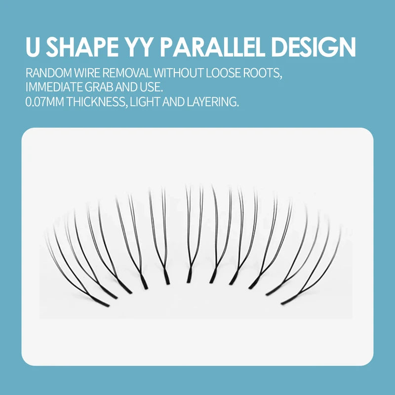 Eyelash Extensions 5pcs Set 0.05mm U-Shaped Flared Lashes for Salon & Personal Use