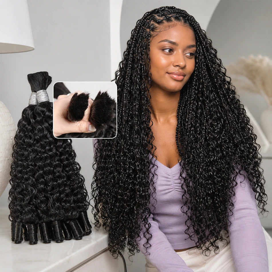 15A Human Braiding Hair Bulk for Boho & Spiral Braid Extensions - Unprocessed Virgin Hair