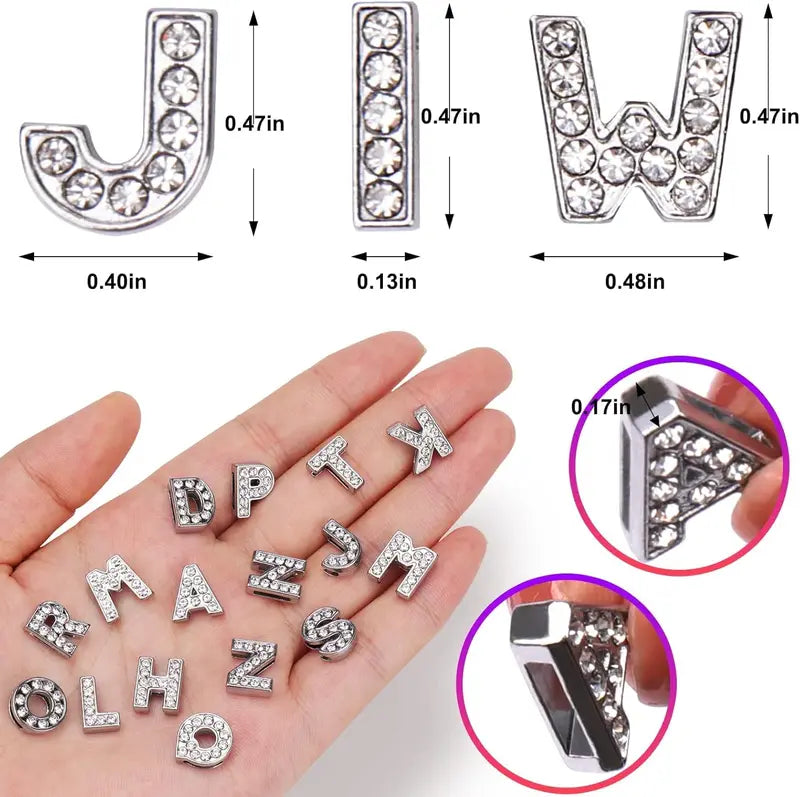 DIY Alphabet Nail Art Charms 26-Piece Silver Alloy Letter Decorations for Creative Nail Designs