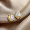 Minimalist 15mm White Simulated Pearl Clip-On Earrings for Women Wedding Party Jewelry