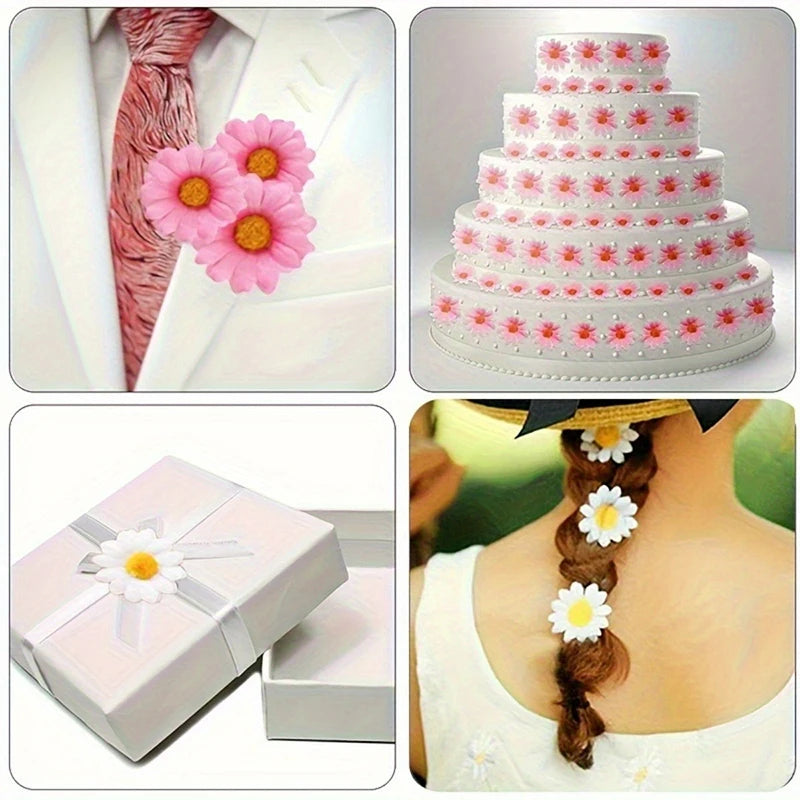 Artificial Flower Bouquets Set - Silk Daisy Flowers for Home Decor & Weddings