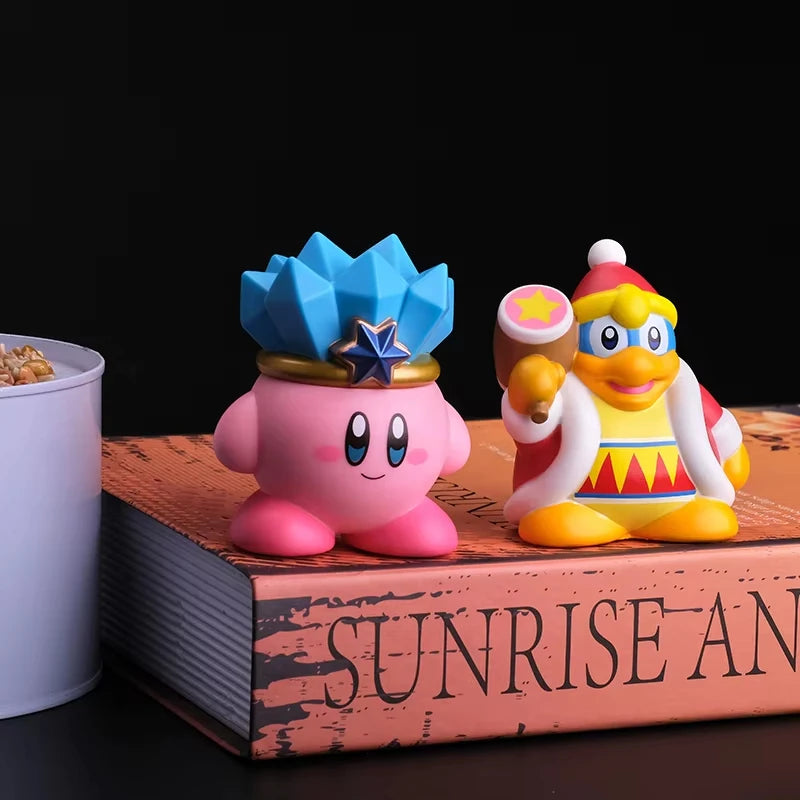 8-Piece Kirby Anime Action Figures Set, Cute Cartoon Pink Mini Collectible Toys for Kids
