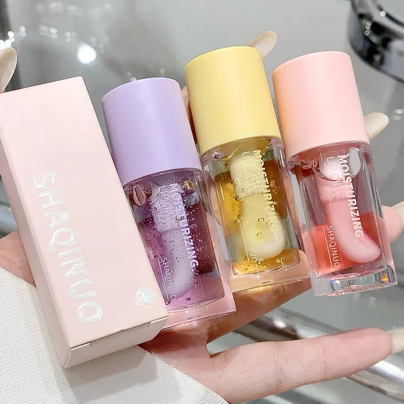 Hydrating Lip Oil with Glossy Finish, Non-Sticky Moisturizer & Plumper - Clear & Color Variants